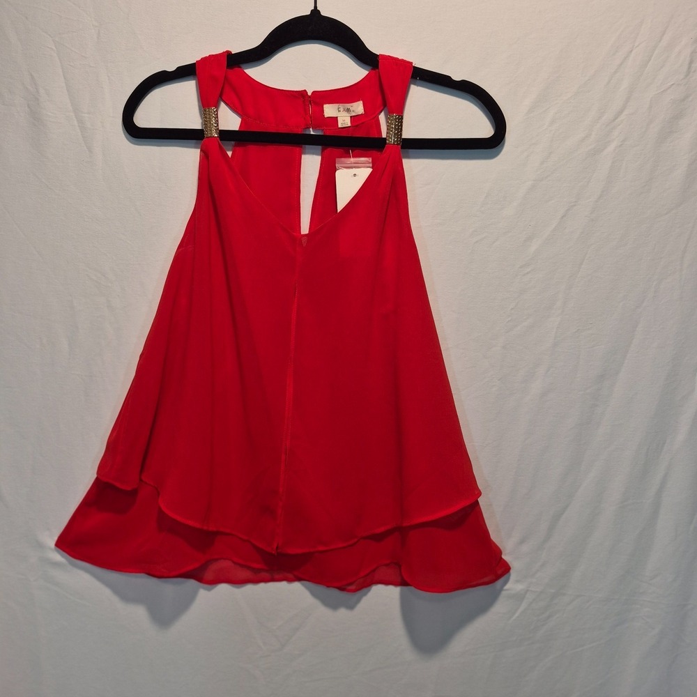 NWT E+M Orange Halter Tank M Boho Festival Y2K Style Flirty Feminine‎ Date Night
